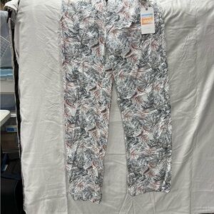 Women's Tropical Leaf Print Wide Leg Pants